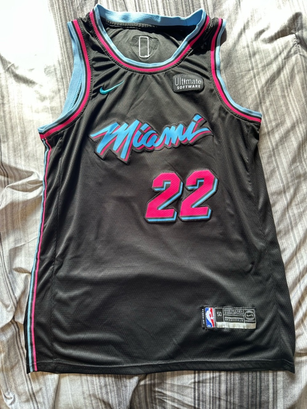 Nike NBA Swingman Miami Heat Jimmy Butler #22 Jersey Men 50 Black UKG Basketball